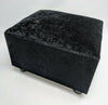 Footstool / Small Stool / Pouffe / Gift / Black crushed Velvet British Made