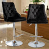 Fabric Bar Stool Gas Lift Swivel Breakfast Kitchen Pub Chair Studded Button Back