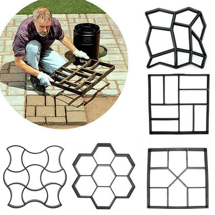 DIY Garden Patio Path Maker Mold Pavement Concrete Driveway Stone Mould 6 Style
