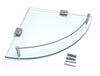 Wall Mounted Clear Glass Corner Shelf Various Chrome Supports Metal Rail