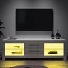 White TV Stand Modern High Gloss Doors 160cm with LED Lights Unit Cabinet