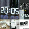 3D Digital Wall Clock LED Display USB Powered Alarm Clock Brightness Auto Dimmer
