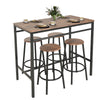 Dining Table and Chairs Set Wooden Steel Frame 2/4 Seat Modern Kitchen Set Brown