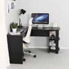 L-shaped Corner Computer Desk PC Table Workstation Home Office Furniture Black