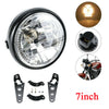 7" Universal Motorcycle Motorbike LED Headlight Front Light Headlamp + Bracket
