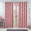 Unicorn Blackout Ready Made Curtains Pair Eyelet Kids Girl Pink Blush