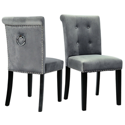 Modern Dressing Table Chair Stool Bedroom Makeup Seat Dining Chairs Grey Velvet