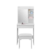 Slide Mirror Dressing Table Makeup Desk Adjustable With Stool Bedroom White