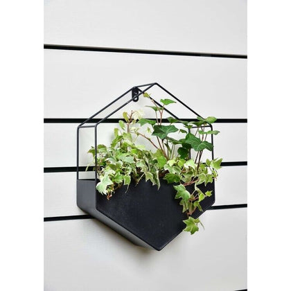 Elegant New York Hexagon Wall Planter Make Your Plants Look 28 x 10 x 35cm-Black