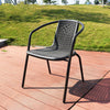 Black Wicker Bistro Set Table Chair Patio Garden In/Outdoor Furniture Diner Home