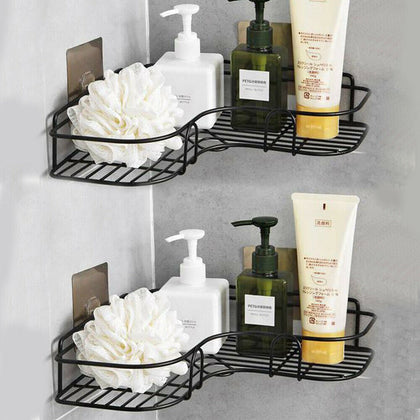 Shower Rack Shelf Bathroom Corner Storage Organiser Basket Suction Shelf Tidy