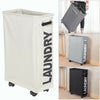 Narrow Slim Laundry Hamper Slide Out Trolley Basket Washing Clothes Storage Bag