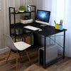 Computer Table Study Desk with Shelves Unit Black Home Office Workstation Corner