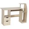 120cm PC Table Computer Laptop Desk Study Workstation With 2 Drawers Bookshelf