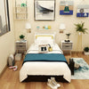 x1 Chic White grey Bedside Table Cabinet 2 Drawers Wood Leg Bedroom Furniture