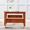Wooden Dining Table and Chairs Set 2 Bench Kitchen Furniture Activity Desk Kid