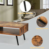 Coffee Table Mid-Century Modern Accent Desk w/1 Drawer & Storage Shelf Reception