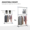 Adjustable Clothes Rail Garment Rack Display Stand with Shelves 2 Tiers