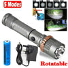 High Powered LED Tactical Torch Ultra Bright 990000lm Flashlight Rechargeable T6