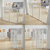 3/4 Panel Wooden Pet Gate Foldable Fence Freestanding Puppy Dog Safety Barrier