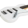 Glarry Basswood Electric GJass Bass Guitar w/ Power Wire Tools Bag Pick White