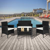 Rattan Garden 4 Pcs Furniture Set Conservatory Patio Outdoor Table Chairs Lounge