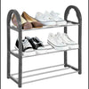 3 Tier SHOE RACK Stand Storage Organiser Compact SPACE SAVE Shelf Grey