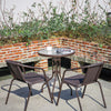 Brown Wicker Bistro Set Table and Chairs Indoor Outdoor Patio Garden Furniture
