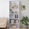6 Tier Bookcase Wooden Storage Bookshelf Shelving Unit Adjustable Home Office