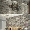 3D Stone Brick Tile Wallpaper Roll Bedroom Living Room Wall Decor Gray Sticker