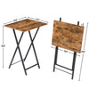 HOOBRO Side Table 2 Set Folding Tray Table TV Trays End Table Stable Metal Frame