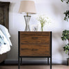 Industrial 2 Drawer Bedside Table Storage Cabinet Night Stand Chest Of Drawer