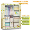 Large Canvas Fabric Wardrobe Cloth Storage Cupboard Home WaterProof Easy Clean