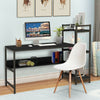 Large Computer Desk PC Table Laptop Bookshelf Corner Writing Office Shelf Unit