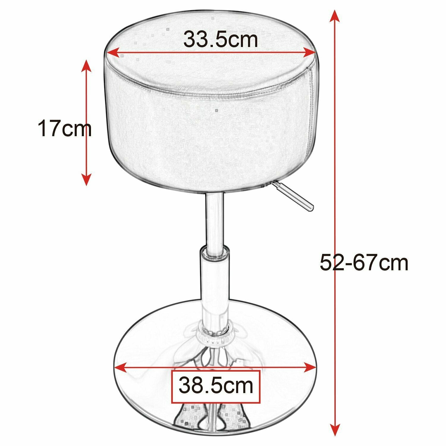 1/2x Bar Stool Gas Lift Swivel Stool Club Cafe Breakfast Chair PU Leather Metall