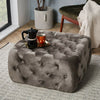 Mink Button Footstool, Tufted Velvet Cushioned Pouffe Coffee Table