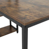 Industrial Wood Top Computer Desk PC Laptop Corner Table w/ Bookcase Home Office
