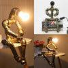 Retro Water Pipe Industrial Table Lamp Steampunk Robot Office Home Desk Light