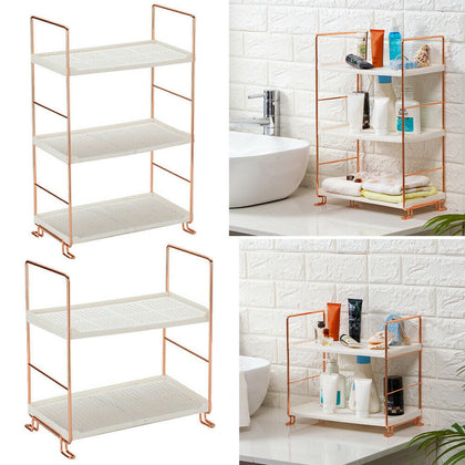 2/3Tier Kitchen Bathroom Countertop Standing Rack Storage Organizer Shelf Holder