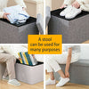 Folding Ottoman Storage Box Pouffe Seat Stool Home Chair Footstool Storage Bench