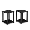 Furinno Simplistic Coffee End Table Side Table With Shelf, Set of Two