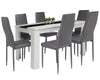 Wood Dining Table and Chairs 4 / 6 Set Pu Leather Seat Kitchen Room Furniture