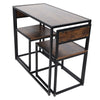 Industrial Bar Dining Table Set & 2 Chairs Seat Kitchen Furniture Wooden & Metal