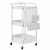 3 Tier Kitchen Trolley Cart Handle Slim Rolling Wheel Storage Basket Rack Salo
