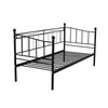 Black 3ft Single Metal Day Bed Sofabed with Pull Out Trundle Set