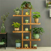 XL Carbonized Wood Plant Stand 6 Tier Vertical Shelf Flower Display Rack Holder