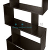 Wood Bookcase Bookshelf S Shape 6 Tier Shelves Free Shelving Storage Unit
