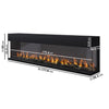 Black 70 Inch Inset Media Wall Electric Fireplace with Glass Configurated AGL069