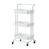 3 Tier Slim Salon Kitchen Storage Trolley Cart Metal Rack Tray Rolling On Wheel