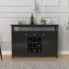 Farmhouse Kitchen Storage Cabinet Sideboard with 9 Wine Rack Buffet Cupboards